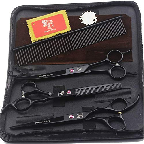 Tierschere für Haustiere, 7 Zoll, 3-lagig, speziell für Friseure, Haarpflege, schnelles Schneiden, bequem und einfach zu verwenden, mehrfarbig