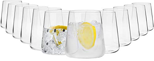 Krosno Vasos de Agua Gin Tumbler | Conjunto 12 Piezas | 430 ML | Avant-Garde Collection | Perfectos para Uso en Casa, Restaurante y en Fiestas | Apto para Lavavajillas