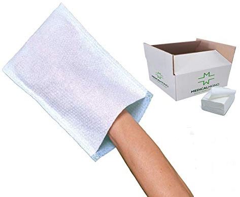 MEDICALMONO SRL 200 Manopole Lava Paziente NON SAPONATE per la CURA e L'IGIENE del PAZIENTE 200 PZ + Schiuma detergente SENZA RISCIACQUO in OMAGGIO