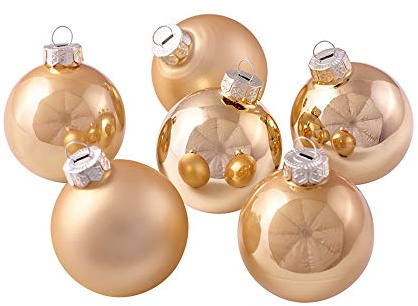 Hochwertige & Dekorative Glas Weihnachtskugeln - Klassische Christbaumkugeln & Einzigartige Farbauswahl – Glänzend & Matt - Glaskugeln Weihnachten (Gold Mix, Ø 5cm (40 Stück Sortiert))