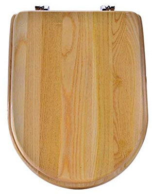 Wc-sitz Antibakterieller Premium Holz Toilettendeckel Easy clean Einfache Montage, Beige (Size : D shape)
