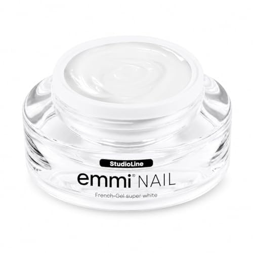 Emmi Nail Studioline French-Gel Super White | LED UV Nagellack für French Nails | Aufbaugel für Gelnägel | Perfekte Deckkraft | Mittelviskos, selbstglättend | Kein Umrühren & Vergilben | 15ml