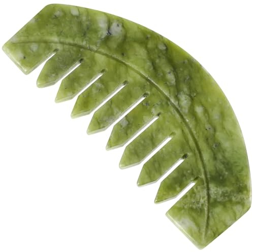 Lurrose Haar Guasha Kamms Jade Haar Kamm Schaben kamm jade massage kamm Kopf massage kamms Schaber Guasha kamms für Gua Sha (Dunkle und Helle Farben Zufällig)