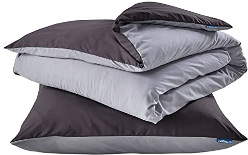 Shangrila Bettwäsche Set Microsatin »Berlin« BxL 135x200 cm Dunkelgrau Grau Kissenbezug Bettbezug Reißverschluss Hautfreundlich, 202090