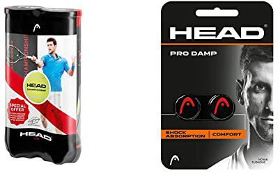 HEAD Unisex Erwachsene Championship 8 Ball & Unisex-Erwachsene Pro Damp Tennis Dämpfer, Black, Einheitsgröße