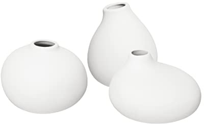 blomus Set 3 Vasen -Nona- | Porzellan | White | H 9 cm x B 8 cm x T 8 cm