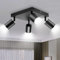 Ketom Spot Plafond GU10 - Plafonnier 4 Spots Noir - Plafonnier Spot Orientable - Éclairage de Plafond LED Carré - Moderne Applique Plafond Interieur LED pour Cuisine, Salon - Livré Sans Ampoules