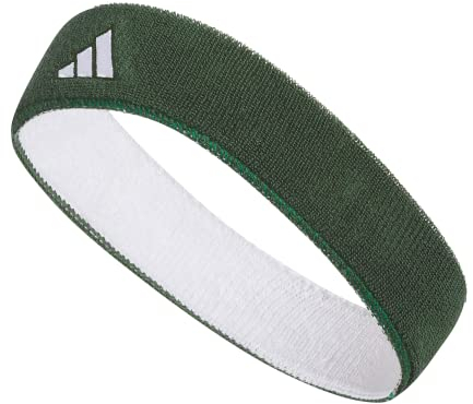adidas Interval Reversible Headband, Team Dark Green/White/2, One Size