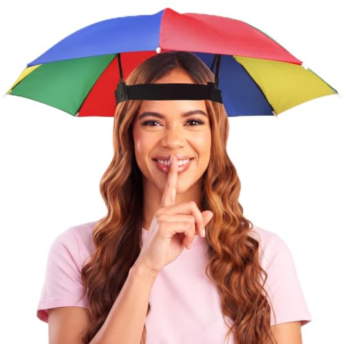 Hatstar Lustiger Sonnenschutz Hut | Faltbarer Sonnenschirm-Hut | Regenschirmhut | Sonnenschutz für Erwachsene & Kinder | Regenschirm für Strand & Outdoor Aktivitäten, Kopfbedeckung für Festival