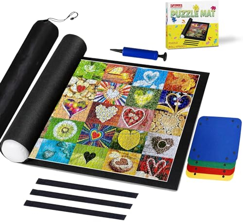 Celawork Puzzlematte für Puzzles,Jigsaw Rolls,mit bis 1000 500 Puzzle Teile Puzzle Pad Puzzleunterlage, praktisches Zubehör zur Aufbewahrung von Puzzles