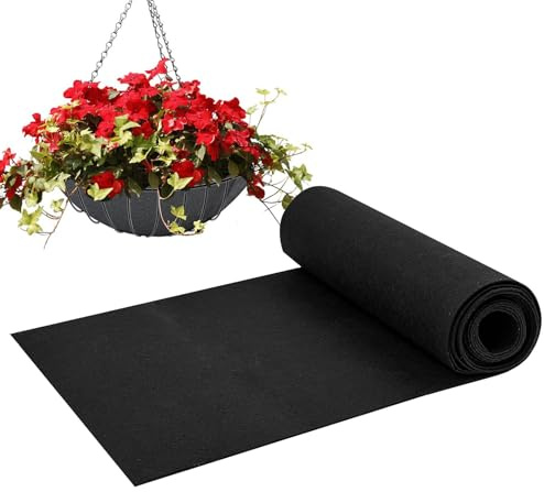 Korbeinlagen für Pflanzen, 30,5 x 305,5 cm dick, Vliesstoff, Blumenkasten-Auskleidung – schwarze Kokosfaser-Auskleidung, Alternative, Pflanzkorb-Auskleidung für Pflanzgefäß, Blumenkorb, Fensterkasten