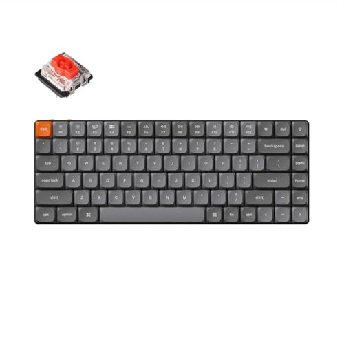 Keychron K3 Max Tastiera meccanica Senza fili QMK/VIA Ultra-Slim 75% Tastiera in PBT Hot-Swap Retroilluminazione RGB Gateron Low-Profile MX Red Switch, Layout Italiano