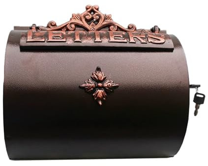 zxhrybh Briefkasten mit Großem Fassungsvermögen, Briefkästen für Draußen, Postkasten zur Wandmontage in Vintage-Bronze, Brifkasten aus Verzinktem Stahl, Rostfrei, für Büro, Haus und Garten