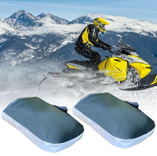 MIOLOE Motorrad Lenkerhandschuhe, Universal PU Handschuhe mit dickem Plüschfutter Reflektierende Lenkerhüllen Winter warmes Zubehör für Motorrad,Fahrrad,Roller,Schneemobil
