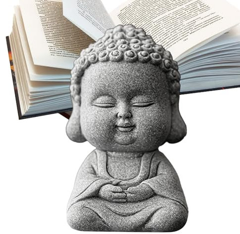 Miniatur-Buddha-Figur, Buddha-Statue-Ornamente - Kleine Statue Teeornamente - Buddha-Statue, Mönchsfigur, Meditations-Buddha-Dekoration, Exquisite Siltstone-Gartendekoration für Tisch und Terrasse