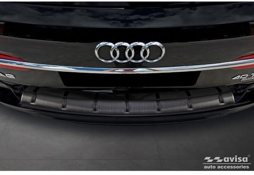 Avisa Edelstahl Heckstoßstangenschutz STRONG EDITION passgenau | kompatibel mit Audi A6 (C8) Avant inkl. S-Line 2023-2025 - Schwarz