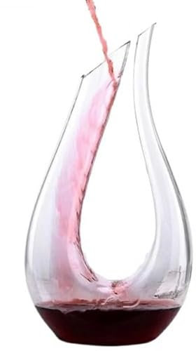 Carafe à vin en cristal de 1,5 l - Élégant décanteur pour vin rouge, vin blanc et vin rosé - Aérateur de vin fabriqué à la main pour un déploiement optimal du vin - Carafe à décanter 1500 ml sans