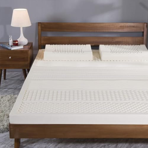 Matratzenauflage aus 100 % Naturlatex, fest, 10,2 cm, Doppelbettgröße und nicht leicht zusammenklappbar, Memory-Schaum-Matratzenauflage, Latex-Matratze, 200,7 x 218,4 cm