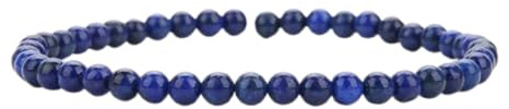 Handgjort armband med 4 mm pärlor – naturliga stenpärlor för yoga, mala och boho-stil – stretchigt armband för kvinnor och män, Eine Grösse, Sten, Ingen ädelsten