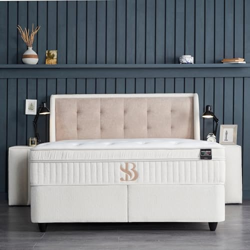 Pointhome Boxspringbett Set PerlaBedd, Bett-Set mit 1x H3/H4Matratze, 2xBettkasten, 1xBettkopfteil, Betthöhe 34 cm