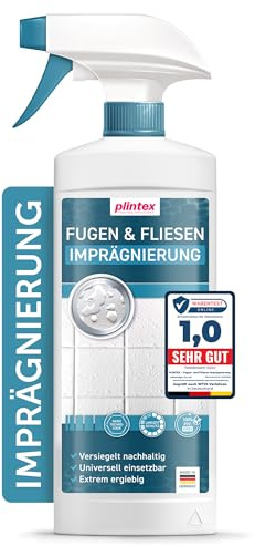 PLINTEX® Fugen- und Fliesen Imprägnierung Spray 550ml für Dusche & Bad | Nano Fugenversiegelung mit Lotuseffekt gegen Kalk & Schmutz - Badezimmer Versiegelung geruchsneutral I Made in Germany