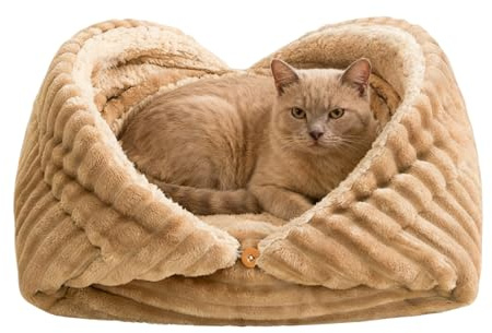 DAWCBVJQ pour Chat | Nid De Sommeil Pliable avec Un Matelas Épaissi Et Chaud,Panier pour Chat D'Intérieur - pour Chaton Chiot Petits Chiens Animal Voyage Hiver