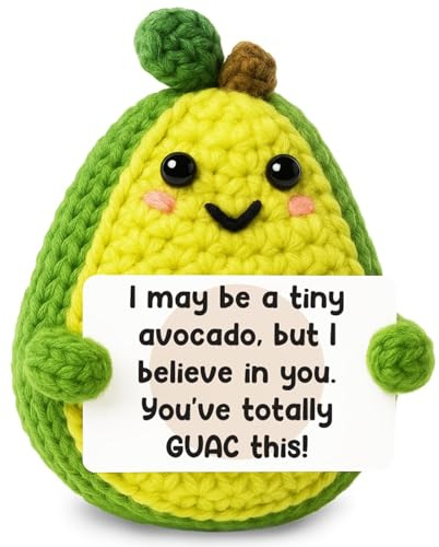 Dermalyx Positiv Avocado Emotionelle Aufmunterung Unterstützung Häkeln Mini Fatte a Mano Autunno Thanksgiving Natale Regali Donne Uomini