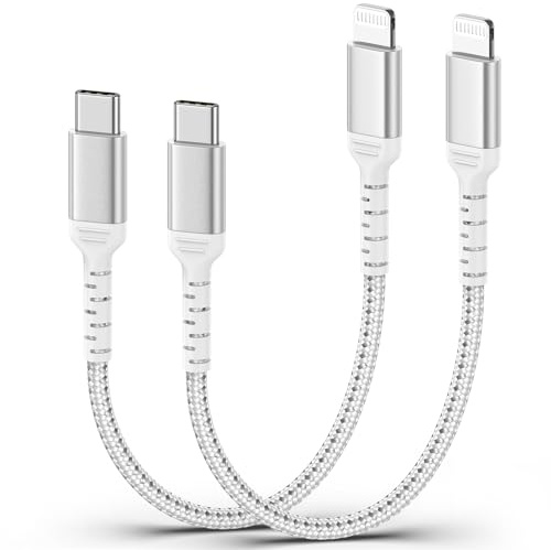 ULIFTUS USB C Lightning Kabel Kurz, 15CM 2Pack iPhone Schnellladekabel | Nylon, MFi Zertifiziert, PD iPhone USB C Ladekabel für 14/14 Pro Max/ 13/13 Pro/12/12 Pro Max/ 11 Pro/X/XS/XR