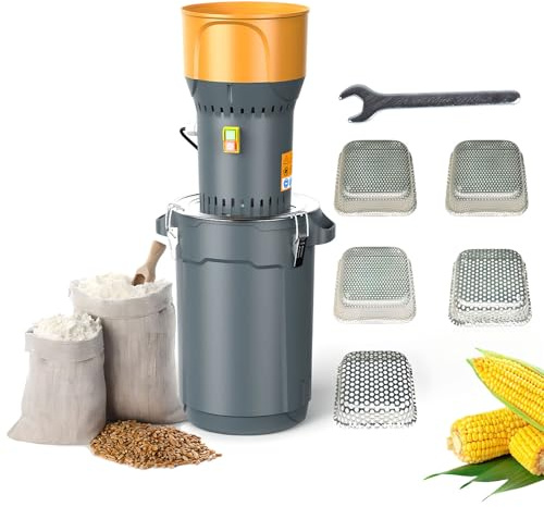 Molinillo de Grano, Molinillo Eléctrico de Maíz, Máquina Trituradora de Cereales Secos, Molinillo de Harina, Molinillo de Trigo Para Cereales Secos/hierbas, Potente Motor 60L