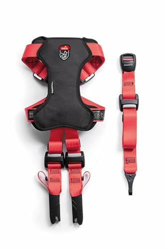 Zolux Travel Safe Auto-Sicherheitsgeschirr für Hunde, ISOFIX + Top Tether, Crash geprüft ECE R44/R129, Größe M (8-25kg), Rot, 5-Punkt-verstellbar, waschbar 30°C
