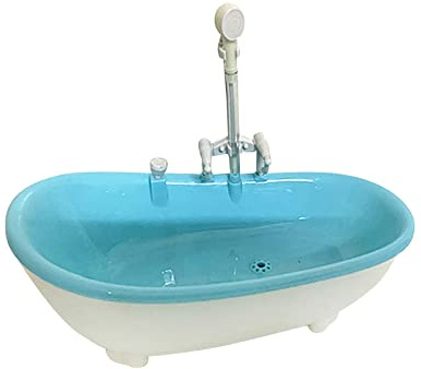 Mqiklt Dollhouse Bathtub, 1:6 Scale, Dollhouse Decoration, Children's Toy, Miniature Electric Bathtub for 30cm Dolls, Gift Idea, Blue
