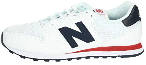 New Balance 500, Baskets homme, Blanc (Munsell White/Eclipse/Tempo Red Swb), 40 EU