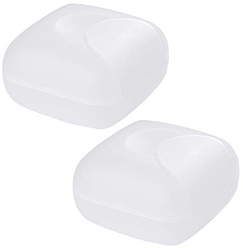 Inovat 2 Pcs Small Size Plastic Soap Case Holder Container Box Home Outdoor Hiking Camping Travel,2.75 * 2.75 * 1.65 inch Clear