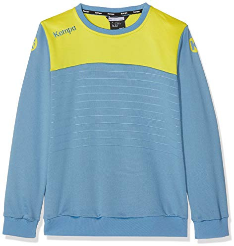 Kempa barn känsla 2.0 longsleeve dove blau/limonengelb 116