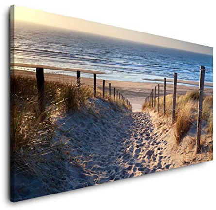 Niederlande Strand 120x 60cm Panorama Leinwand Bild XXL Format Wandbilder Wohnzimmer Wohnung Deko Kunstdrucke
