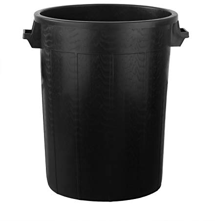 BigDean Universaltonne 100 Liter ohne Deckel Allzweck Tonne Schwarz | Mit 2 Tragegriffen, Robust, Wetterfest, für Drinnen- und Draußen, Futtertonne, Wassertonne, Mülltonne