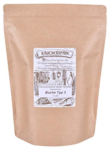 Räucherspan.de trucioli per affumicatura in faggio 2 L trucioli Fini 0,3-1 mm Adatti per la combustione Economica