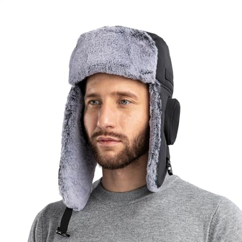 Winter Herren schottenkaro Pilotenmütze Flieger Ohrenklappen Hut Trapper Hunter Gitter warm hat Trappermütze Aviator Bomber