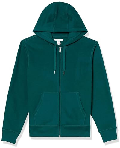 Amazon Essentials Men's Fleecetröja med hel dragkedja (finns i Big & Tall), Skogsgrön, L