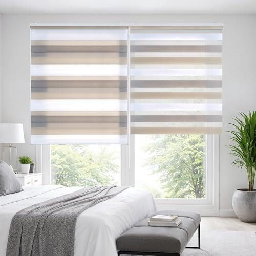 Estores Noche y Día de Calidad con Doble Tejido Elegantes para Ventanas de Interior y Puertas. Elige la privacidad y el Paso de la luz STORESDECO Tricolor 100 x 250 cm (Ancho x Largo)