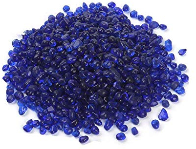 Decorative Stones,Glass Stones,1 Lb About 460 G Irregular Sea Glass Pebbles Artificial Glaze Crystal Stones Rocks for Vase Filler,Table Scatter,Aquarium Decoration,Air Plants Decoration (Navy Blue)