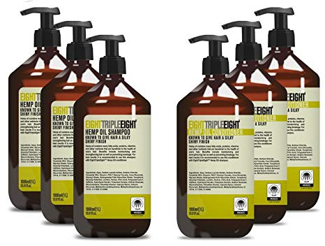 Eight Triple Eight Hemp Oil 3x Shampoo & 3x Conditioner 1L