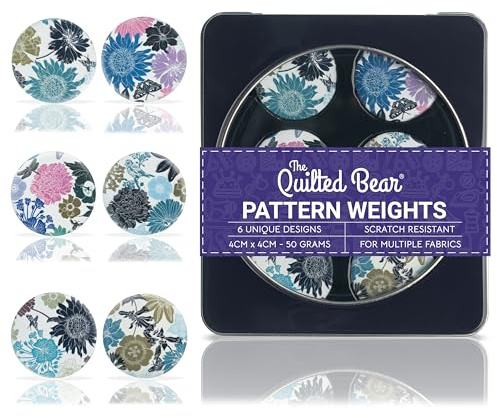 The Quilted Bear Pattern Weight Set – Scratch-Resistant Fabric Weights for Secure Pattern Cutting, Sewing Supplies & Quilting Supplies (Kate Heiss - Floral)