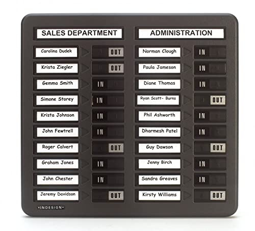 trim Staff In Out Reception Muster Board 20 Names