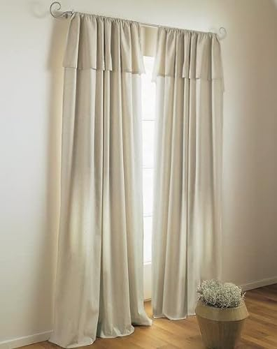 Kutti Vorhang Landhaus Lene Natur Baumwolle blickdickt Stangendurchzug Volant 140 x 145 cm
