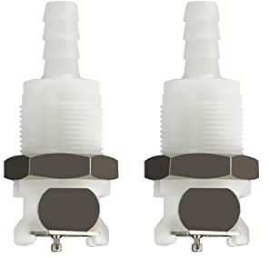 BBTUS 2pcs 1/43/85/16conexión rápida en forma de horquilla de mangueras de plástico, con válvula de cierre, conexión de desconexión rápida de montaje de panel (2 conexiones femeninas)(1/4)