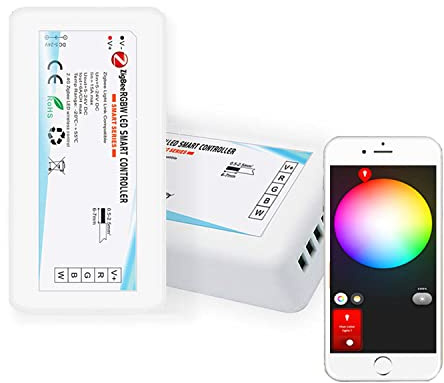 YSRSAI LED ZigBee Dimmer Controller Zigbee 3.0 RGBW LED Strip Controller 5V 12V 24V kompatibel für Zigbee3.0 Hub Tuya, Z2mqtt, Smartthings, Alexa Echo Plus (ZigBee RGBW Controller)