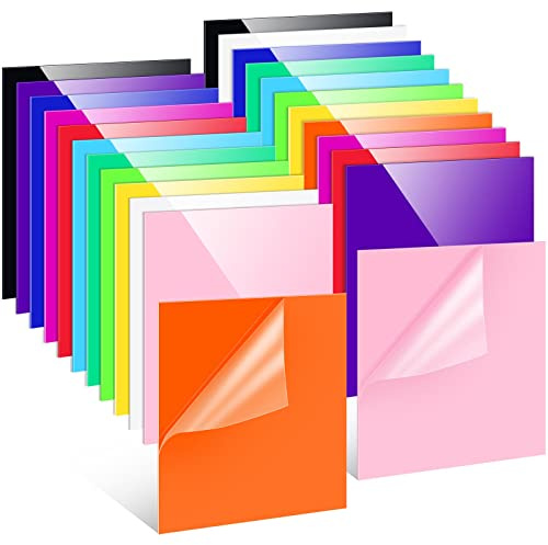 Remerry 24 Stück farbige Acrylplatten, 0,2 cm dicke Acrylplatten zum Laserschneiden, Gravieren, Schneiden, Sägen (30,5 x 30,5 cm, 12 Farben)