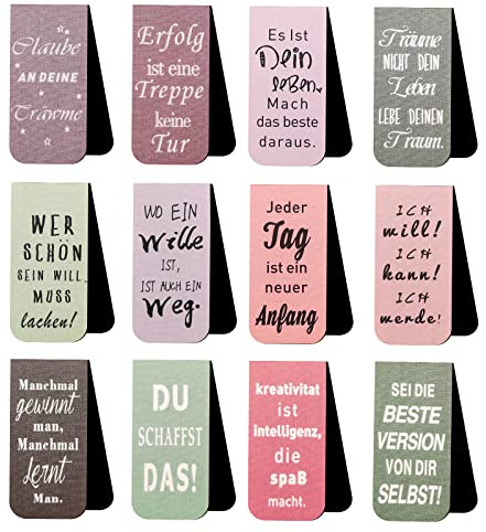 Magnet Lesezeichen Kinder Magnetlesezeichen Kind 12 Stück Magnete Sprüche Lesezeichen Buch Clip Markierung Bookmark for Reading Magnetic Magnetisch Book Marks Personalisiert für Jungen Mädchen