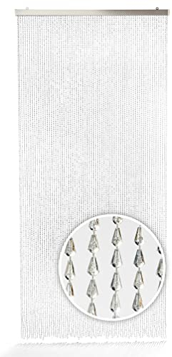 Kobolo Türvorhang Clear, 90x200 cm, 72 Stränge, transparenter Kunststoff-Perlenvorhang, dekorativer & pflegeleichter Fliegenvorhang und Raumteiler für Balkon, Terrasse, Tür oder Fenster